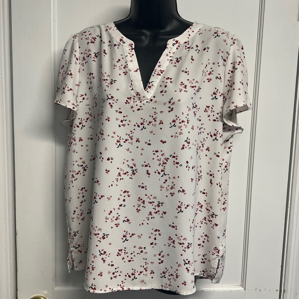 Floral Flowy Blouse by Hilary Radley Ladies size L